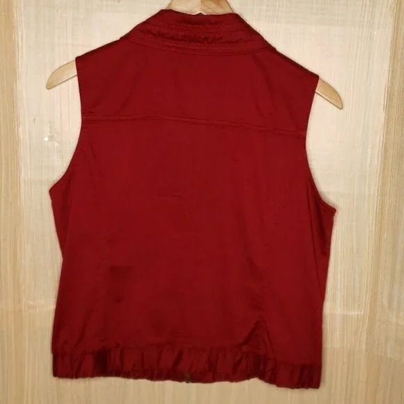 Christopher & Banks Womens Maroon Full Zip Lightweight Bmvest Large - Picture 2 of 7